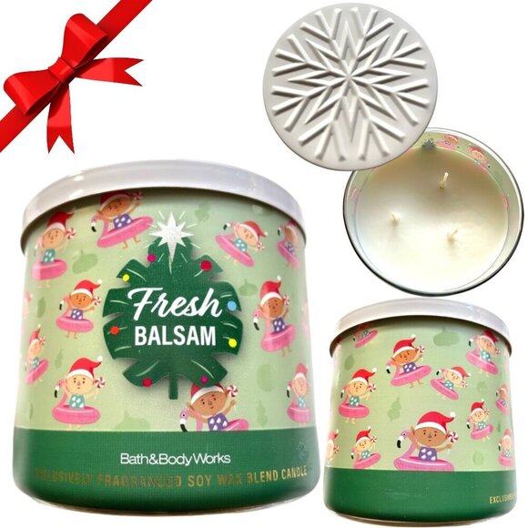 NWT Bath & Body Works 3-Wick Scented Candle – Fresh Balsam 🌲❄️ - Picture 1 of 9